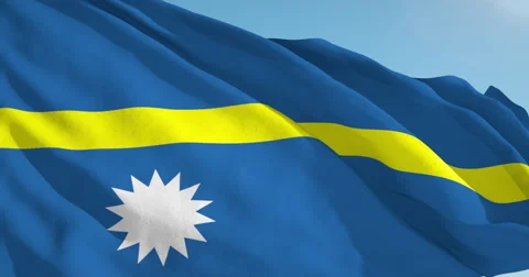 Beautiful looping flag blowing in wind: Nauru Vídeo Stock 63134705