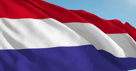 Beautiful looping flag blowing in wind: Netherlands Vídeos de archivo 63135586