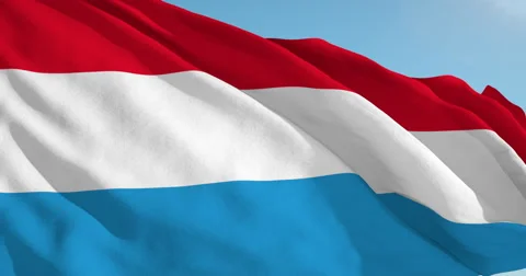 Beautiful looping flag blowing in wind: Luxembourg Stock Footage 63139968