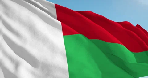 Beautiful looping flag blowing in wind: Madagascar Vídeo Stock 63142706