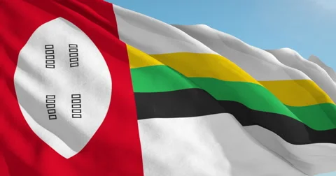 Beautiful looping flag blowing in wind: Kwazulu Stock-Footage 63145761