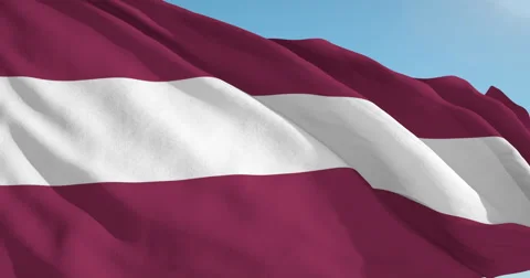 Beautiful looping flag blowing in wind: Latvia 動画素材 63146113