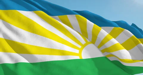 Beautiful looping flag blowing in wind: Lebowa Stock Footage 63147602