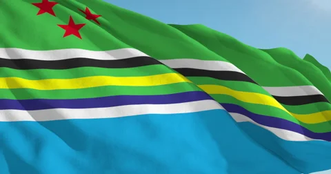 Beautiful looping flag blowing in wind: East African Community Stock Footage 63337016