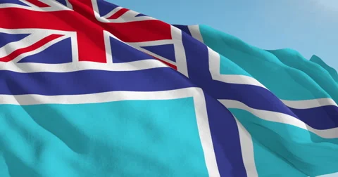 Beautiful looping flag blowing in wind: United Kingdom Civil Air 動画素材 63342601