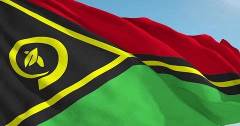 Beautiful looping flag blowing in wind: Vanuatu 動画素材 63343032