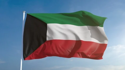 Beautiful looping Kuwait flag animation. Alpha, 50fps, Seamless Vidéo 85823616