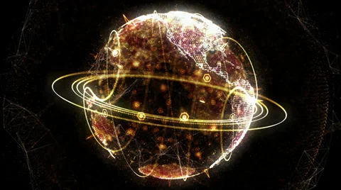 Beautiful looping rotation of the particles Earth. HD resolution Stock Footage 37282768