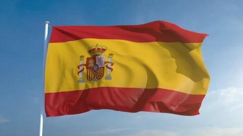 Beautiful looping Spain flag animation. Alpha, 50fps, Seamless Vidéo 85822817