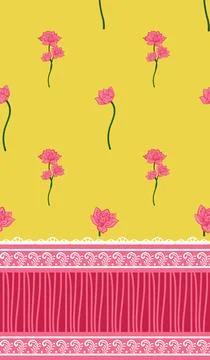 Beautiful lotus background for textile design Stock Illustration