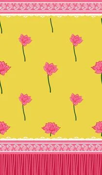 Beautiful lotus background for textile design Stock Illustration