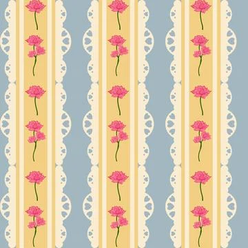 Beautiful lotus background for textile design Stock Illustration