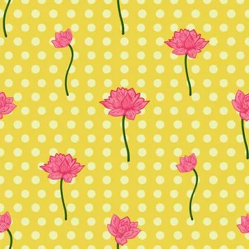 Beautiful lotus background for textile design Stock Illustration