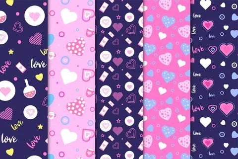 Beautiful love pattern collection for backgrounds, Book covers, and wallpaper Stock Illustration