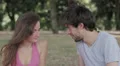 beautiful lovers toasting with red wine at the camera HD Footage