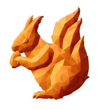 Beautiful low poly illustration with red squirrel Stock Illustration