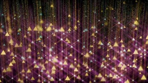 Beautiful luminous falling particles. 4K background. Stock Footage 129994949