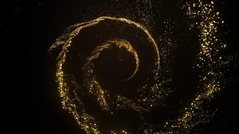 Beautiful luxury background 3d render with golden particles and light bloom.  Stock Illustration