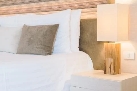 Beautiful luxury hotel bedroom Stock Photos