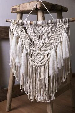 Beautiful macrame panel in the interior Foto stock