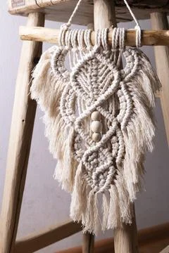 Beautiful macrame panel in the interior Foto stock