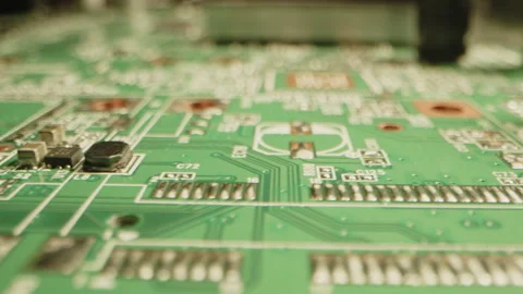 Beautiful macro dolly of a printed circuit board in slow motion Stock Footage 315630691