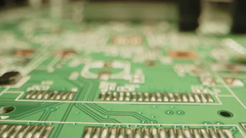 Beautiful macro focusrack of a printed circuit board Video stock 315629487