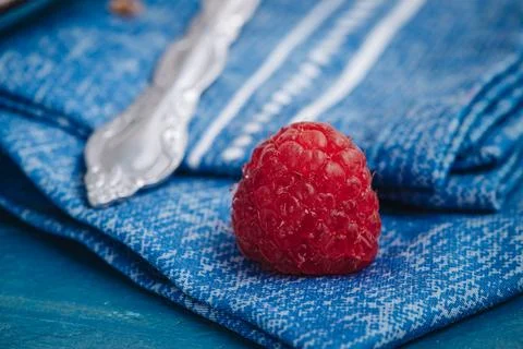Beautiful macro of a fresh raw raspberry Stock Photos