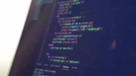 Beautiful macro shot of a computer code editing process as Python Stock Footage 213795122