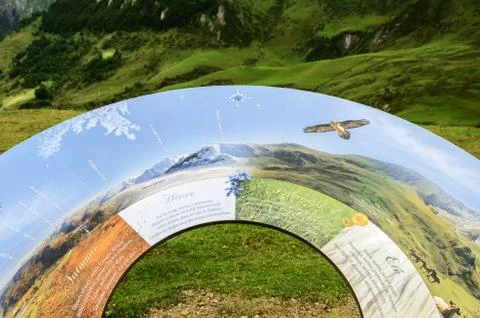 Beautiful made map with information about pyrenees mountains Stock Photos