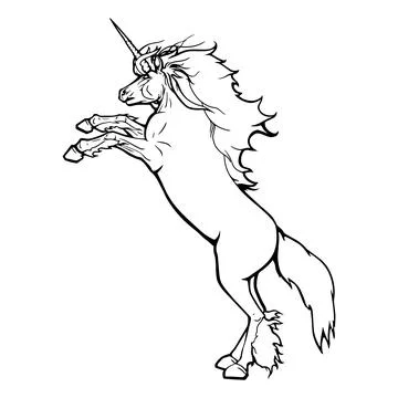 Beautiful magic unicorn reared Иллюстрация