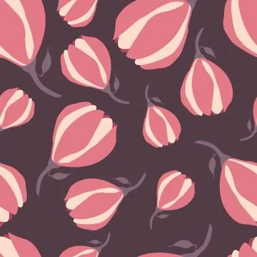 Beautiful magnolia seamless pattern Stock Illustration