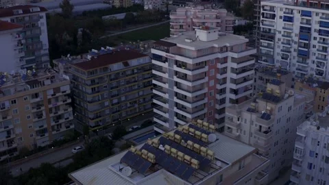 Beautiful Mahmutlar District Sunset Aerial Flight of Turkey Alanya 스톡 동영상 167372653