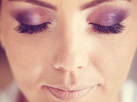 Beautiful make up on bride Stock Photos