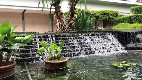 A beautiful man made pond Stock Footage 140877404