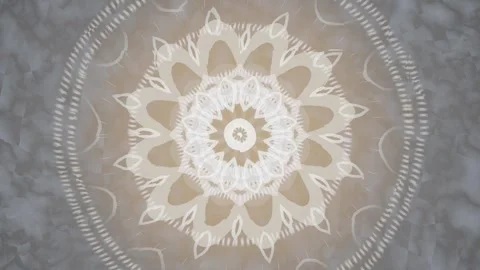 Beautiful mandala design with soft neutral tones in a circular pattern Stock Footage 337384949