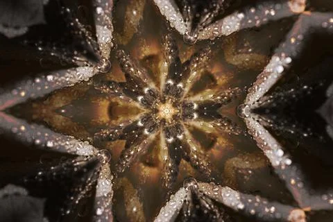 Beautiful mandala pattern with glossy elements in brown tones Illustrazione stock