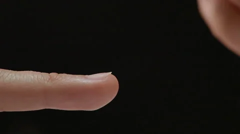 Beautiful manicure process. Nail polish being applied to hand, polish is a red Video stock 52513119