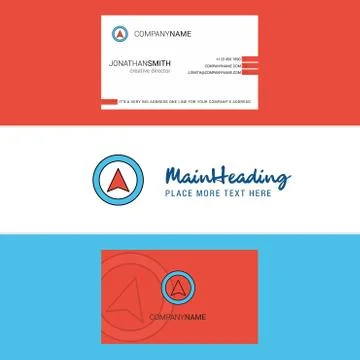 Beautiful Map pointer Logo and business card. vertical Design Vector Stockillustratie