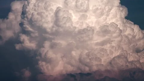 Beautiful massive white clouds at blue sky background. ProRes 422 HQ. Stock Footage 247827323