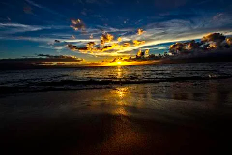 Beautiful Maui Sunset Stock Photos