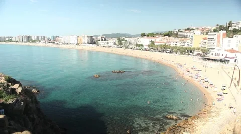 Beautiful mediterranean beach Stock Footage 42145977