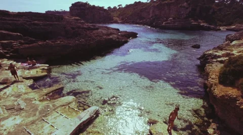 Beautiful mediterranean beach timelapse Stock Footage 7727406