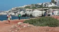 Beautiful Mediterranean sea shore in Cyprus near Pejia, Pathos city HD Footage
