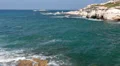 Beautiful Mediterranean sea shore in Cyprus near Pejia, Pathos city HD Footage