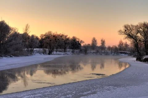 Beautiful mesmerizing views of the river 스톡 사진
