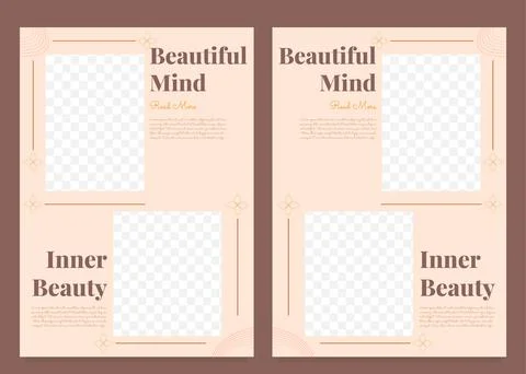 Beautiful mind flyer template collection Stock Illustration
