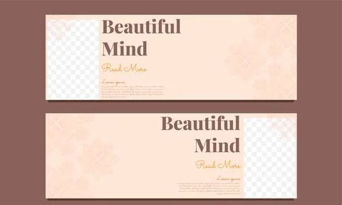 Beautiful mind horizontal banner template Stock Illustration