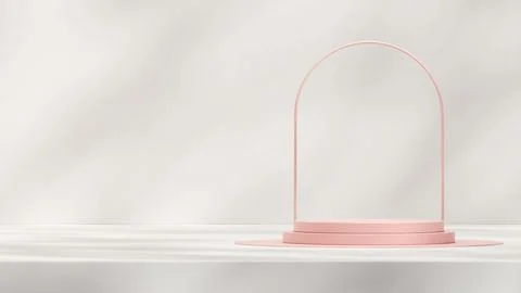 Beautiful minimalistic design of geometric frames and podiums for product displa 库存插图