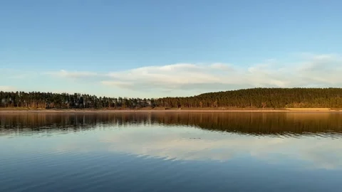 Beautiful Mirror Lake in the forest Stock Footage 150428260